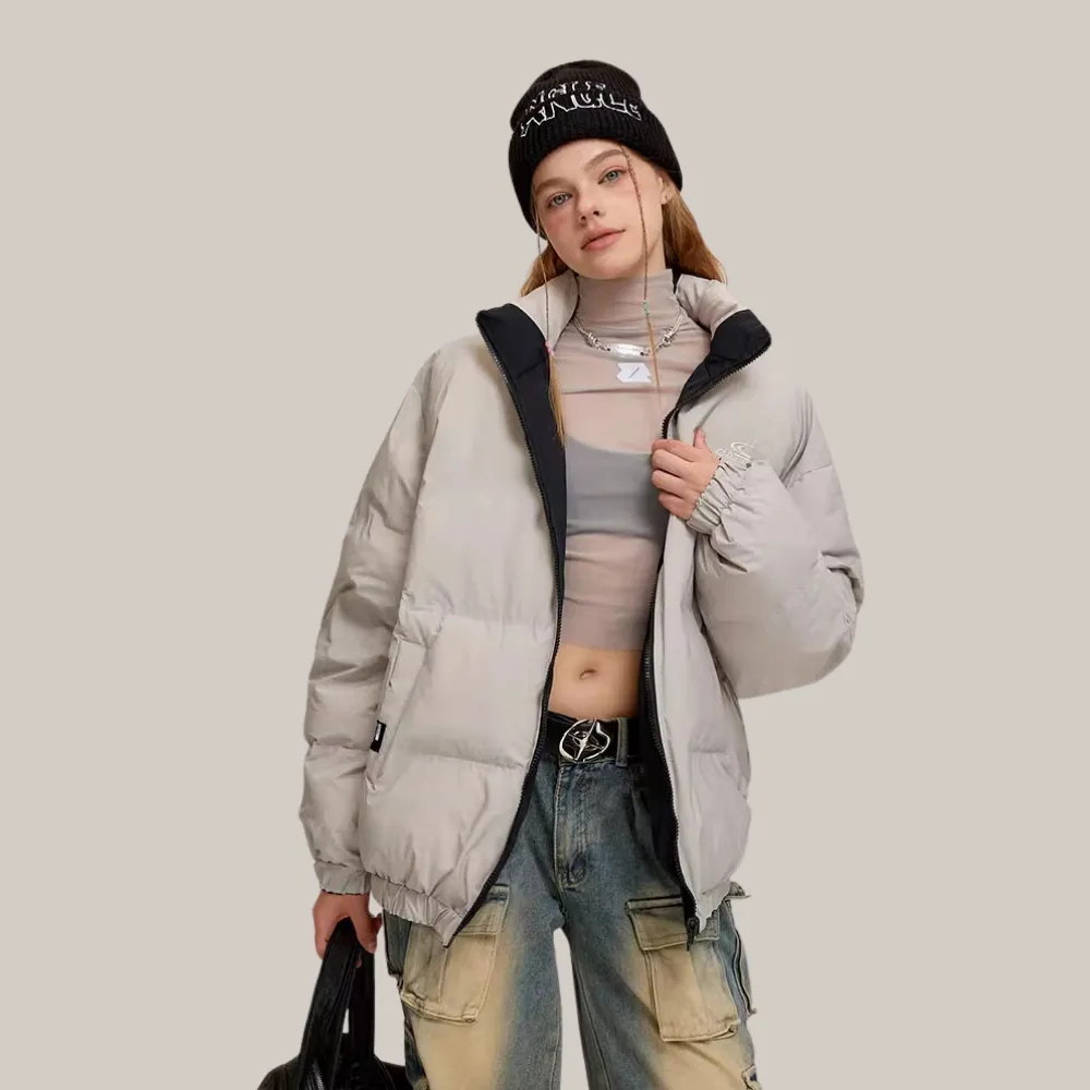 Women's American Contrast Color Reversible Coat