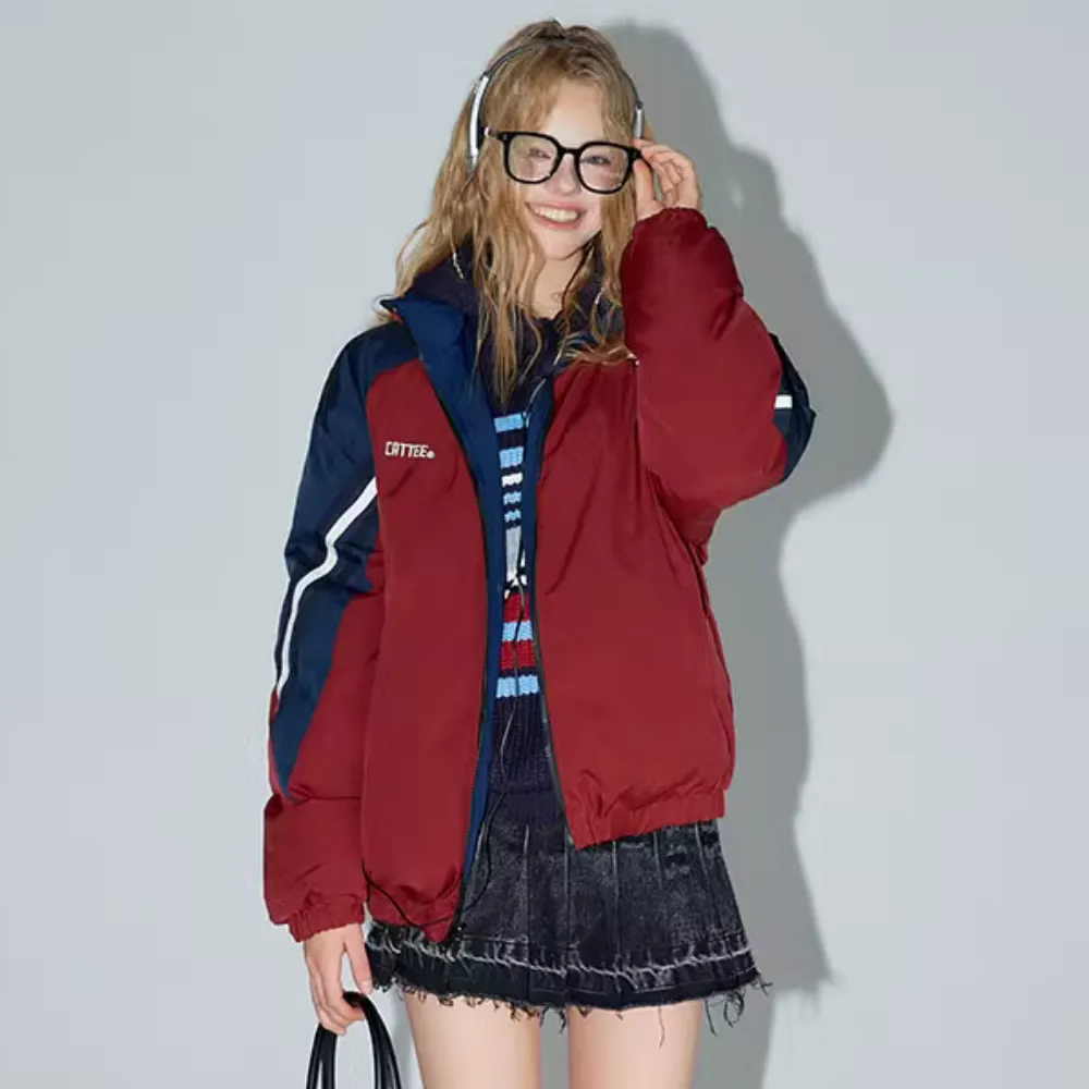 Women's American Contrast Color Reversible Coat