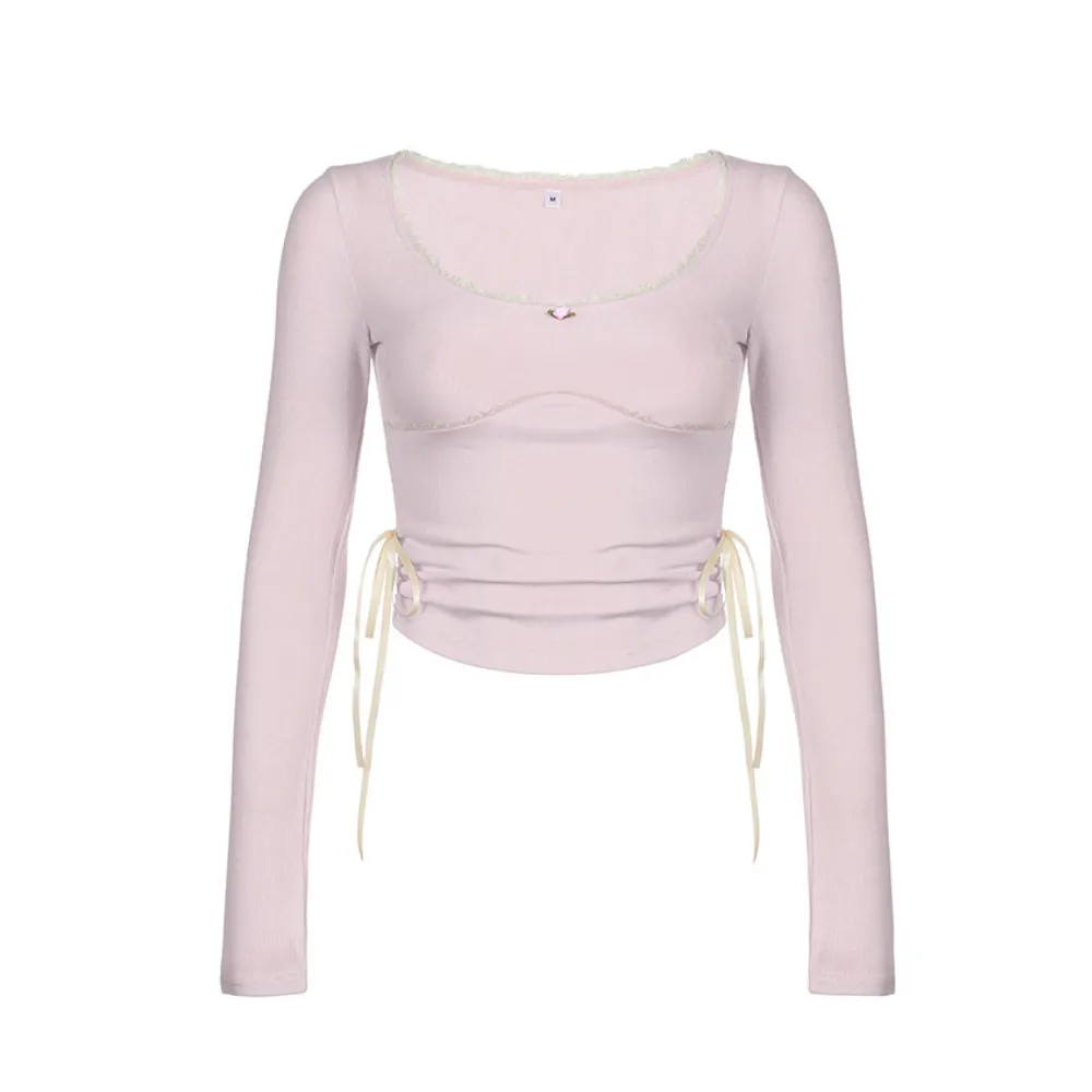 Women's American Solid Color Long Sleeve