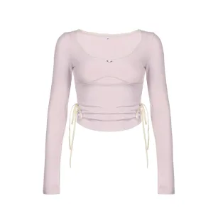Women's American Solid Color Long Sleeve