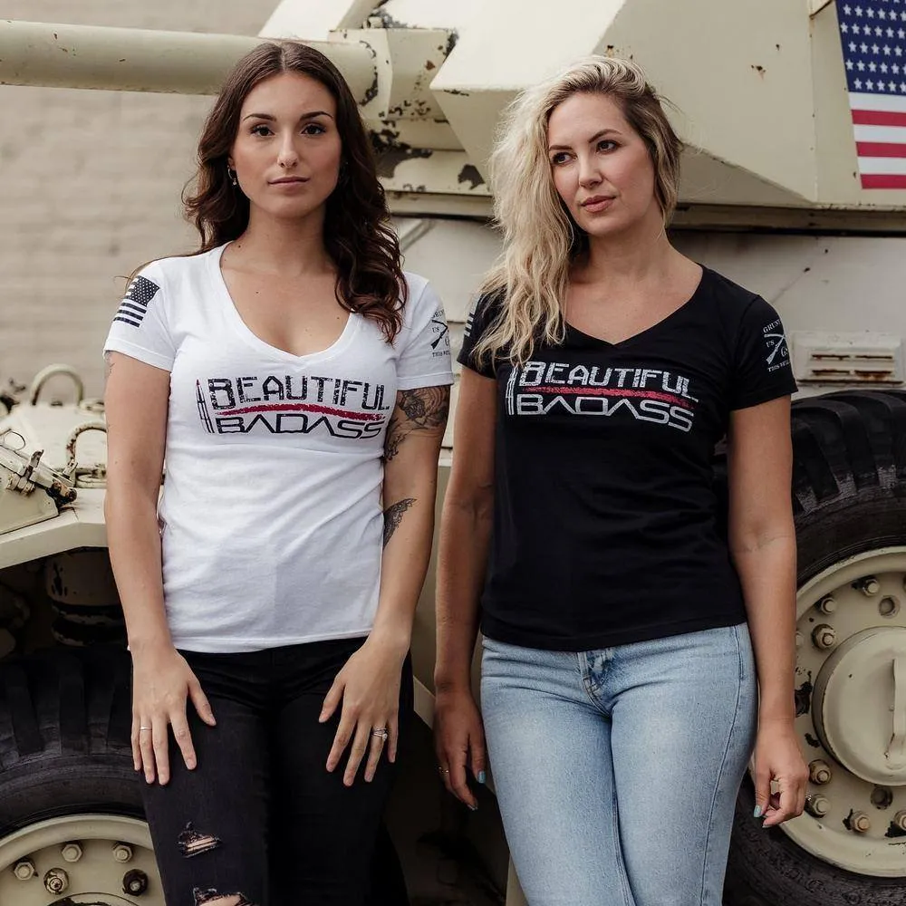 Women's Beautiful Badass V-Neck - Black
