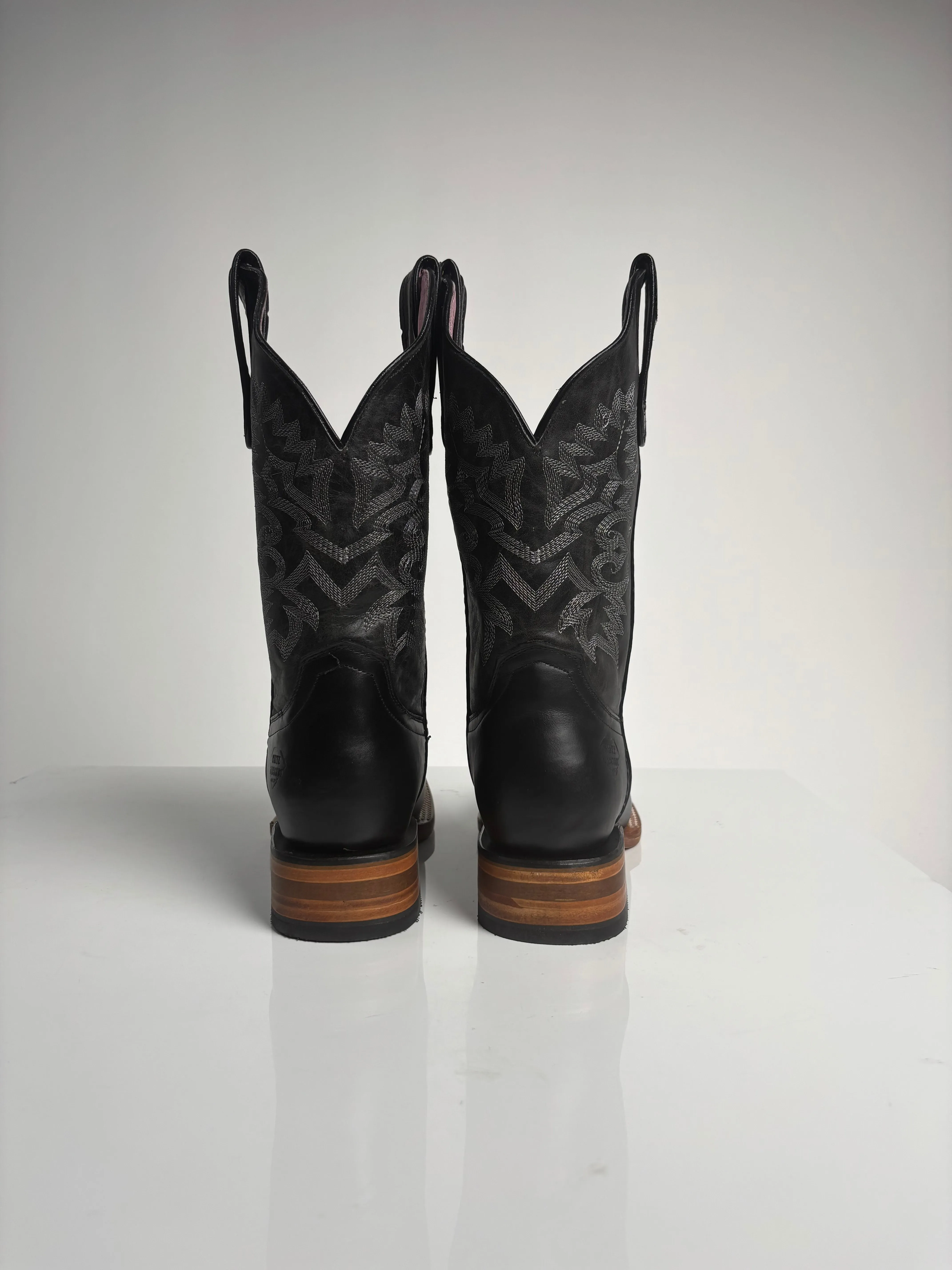 Women's Black Western Rodeo Boot - White Diamond