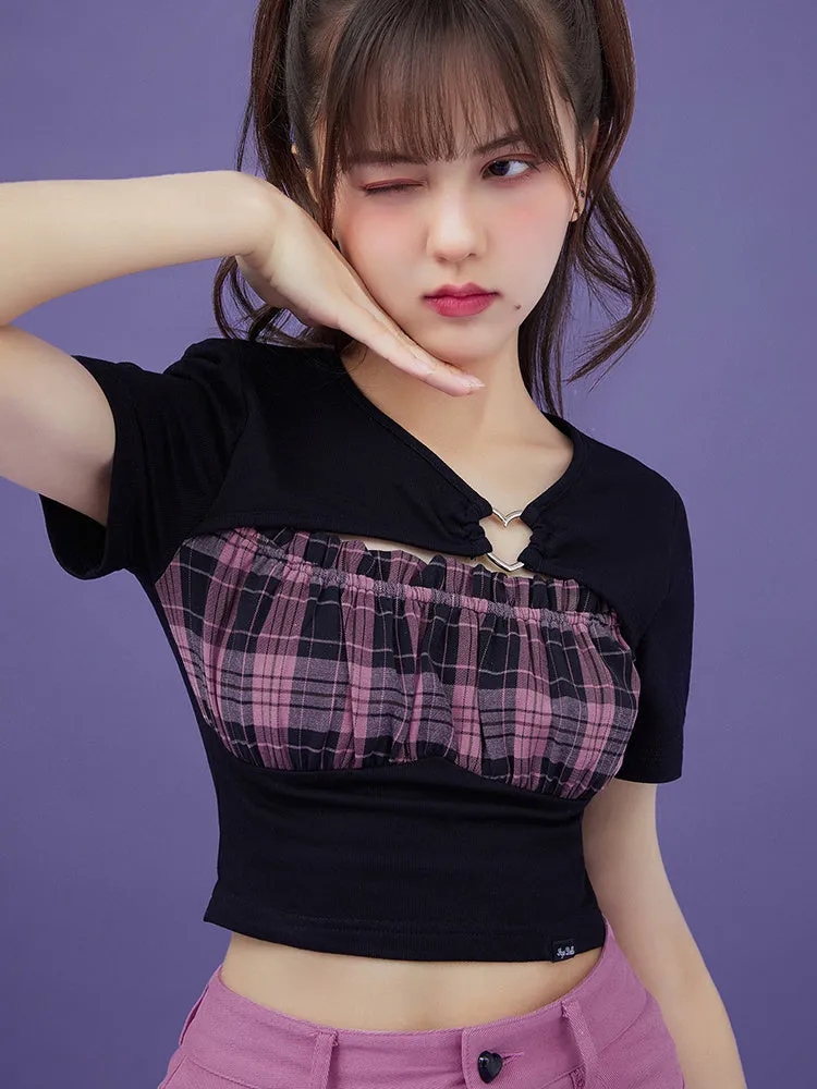 Women's Bra Color Contrast Love T-shirt