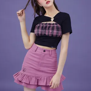 Women's Bra Color Contrast Love T-shirt