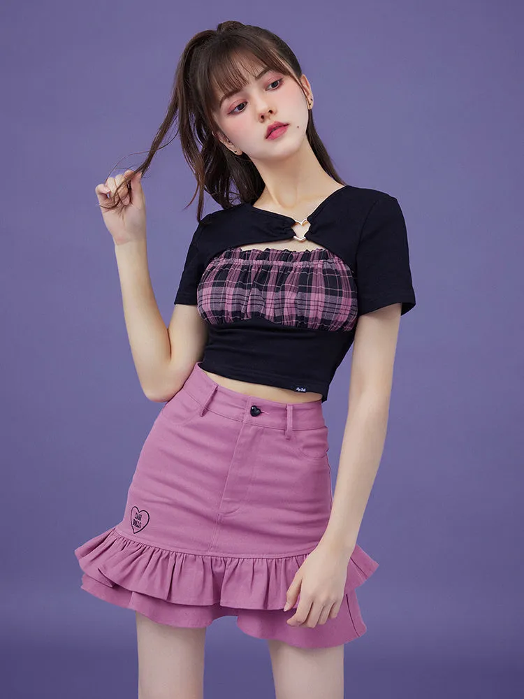 Women's Bra Color Contrast Love T-shirt