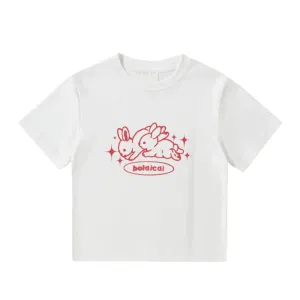 Women's Cartoon White Rabbit T-Shirt