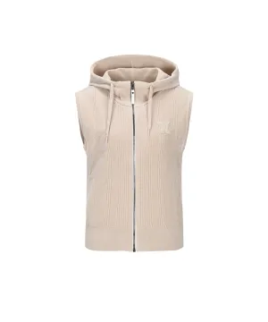 Women's Chenille Knit Hood Vest - Light Beige