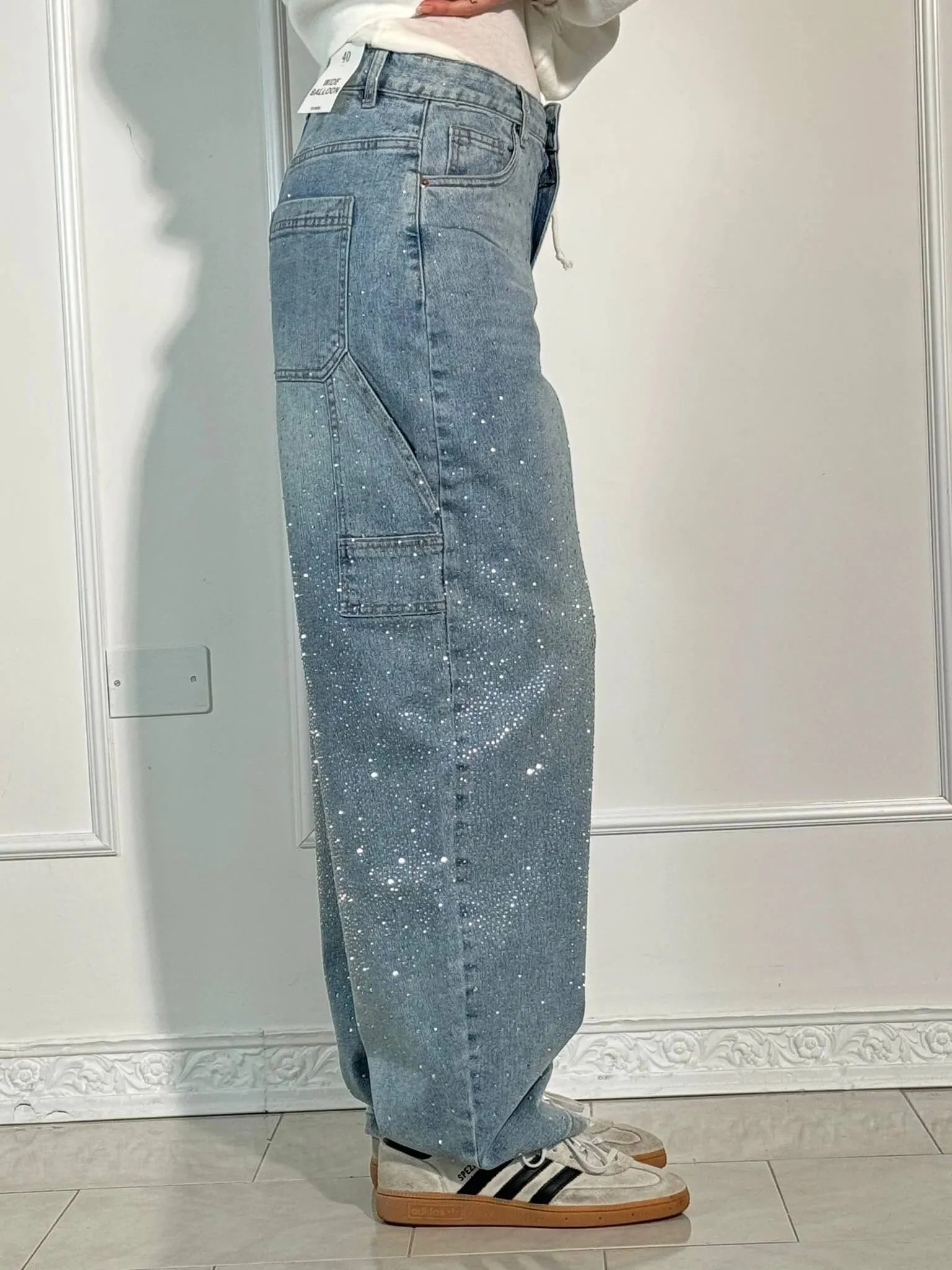 Women's Chic High-Waisted Diamond Gradient Jeans