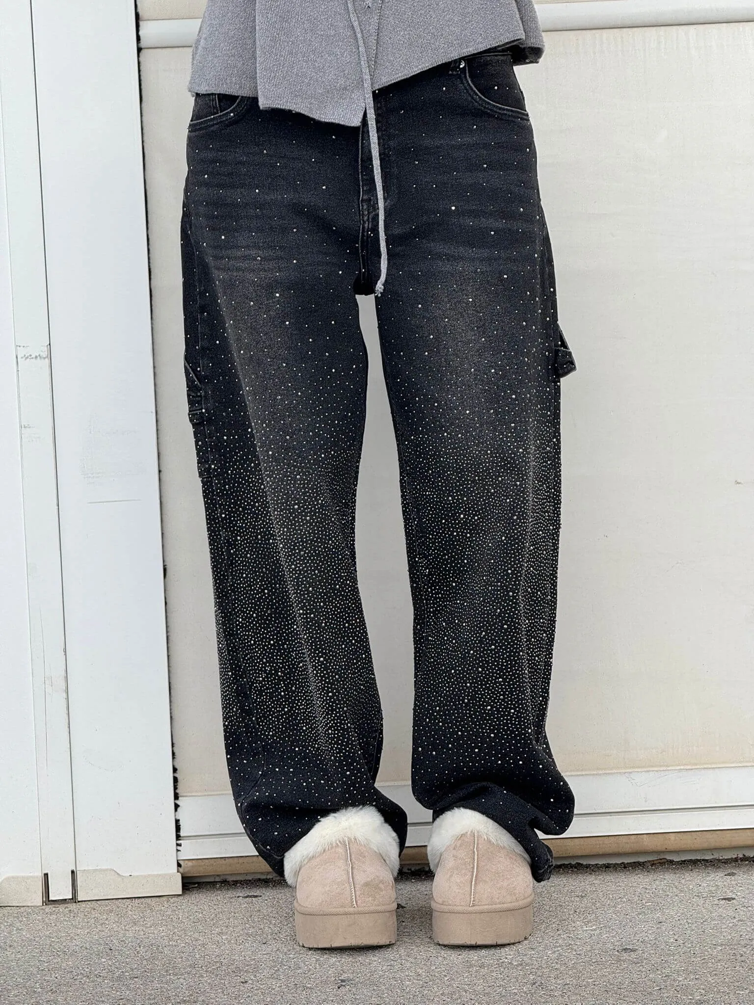 Women's Chic High-Waisted Diamond Gradient Jeans