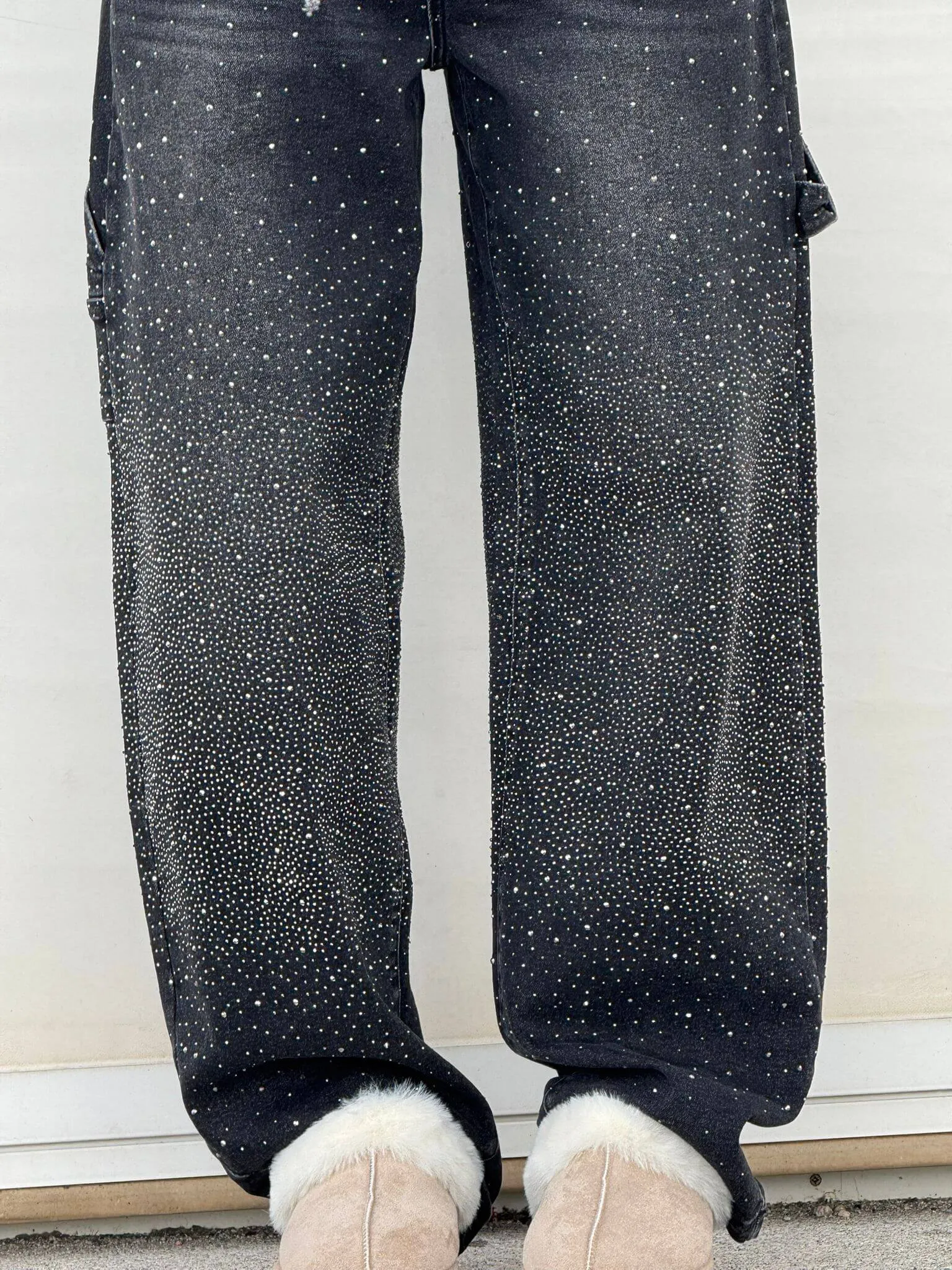 Women's Chic High-Waisted Diamond Gradient Jeans