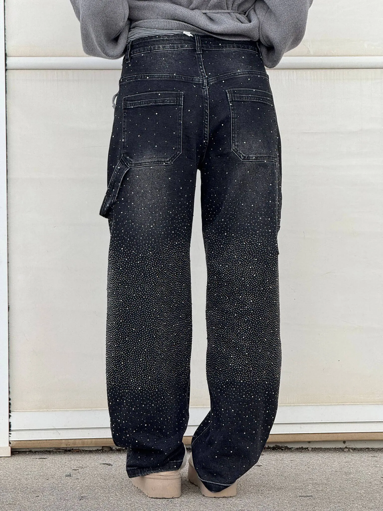 Women's Chic High-Waisted Diamond Gradient Jeans