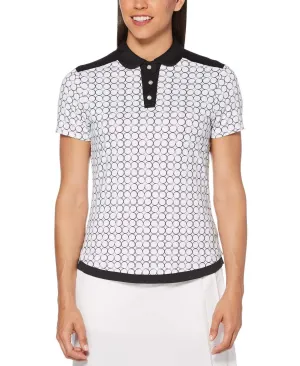 Womens Circular Print Polo