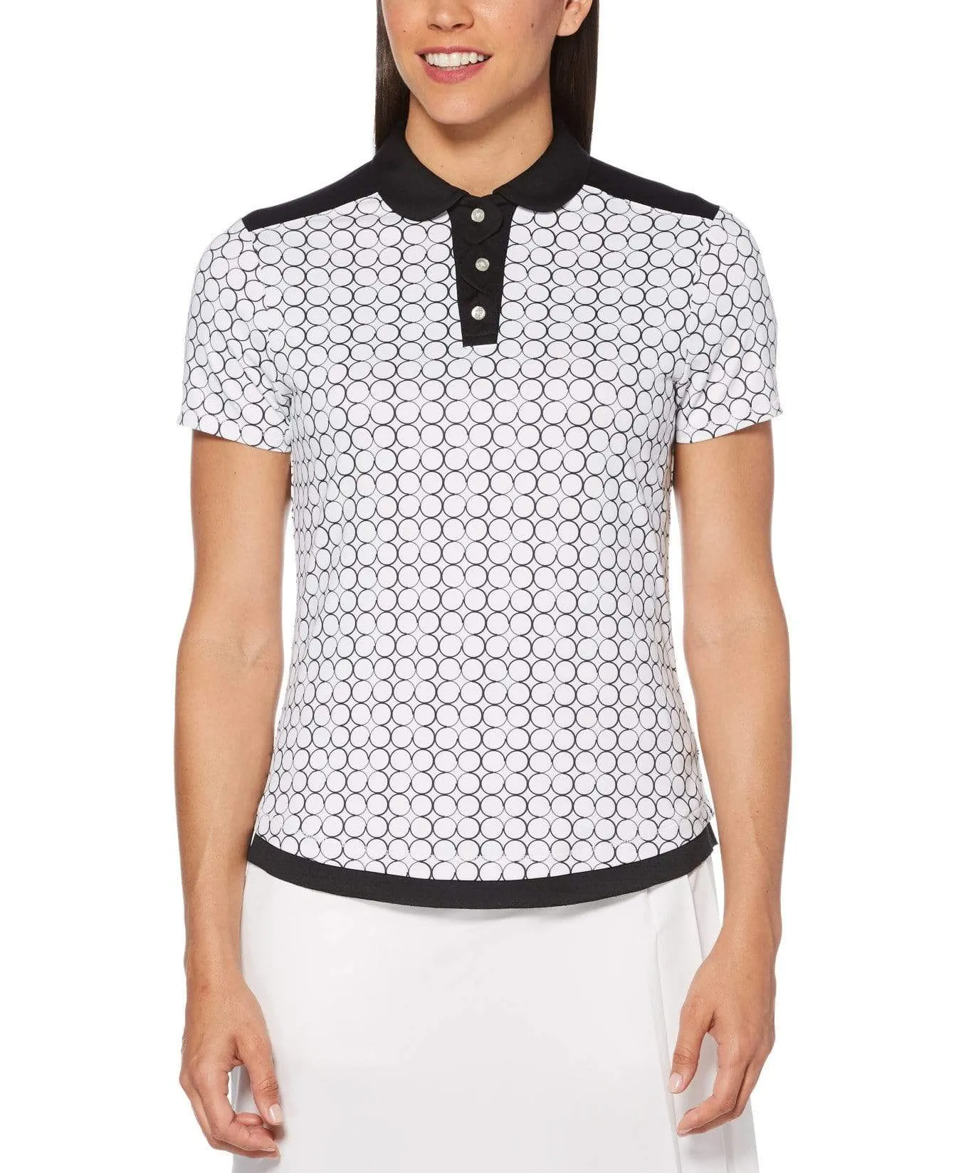 Womens Circular Print Polo