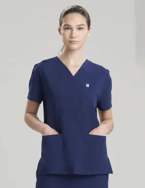 Womens Classic Scrub Top -  Navy
