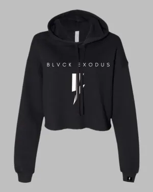 Women's Crop Top Hoodie Center Lightning Bolt