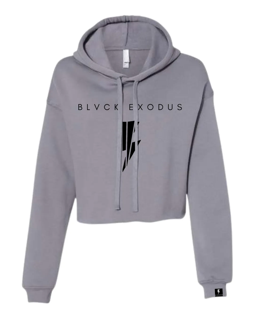 Women's Crop Top Hoodie Center Lightning Bolt