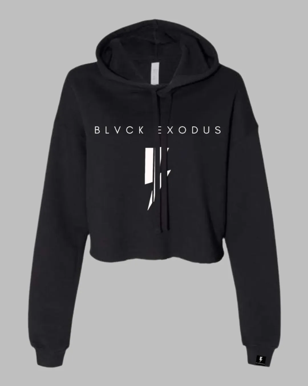 Women's Crop Top Hoodie Center Lightning Bolt