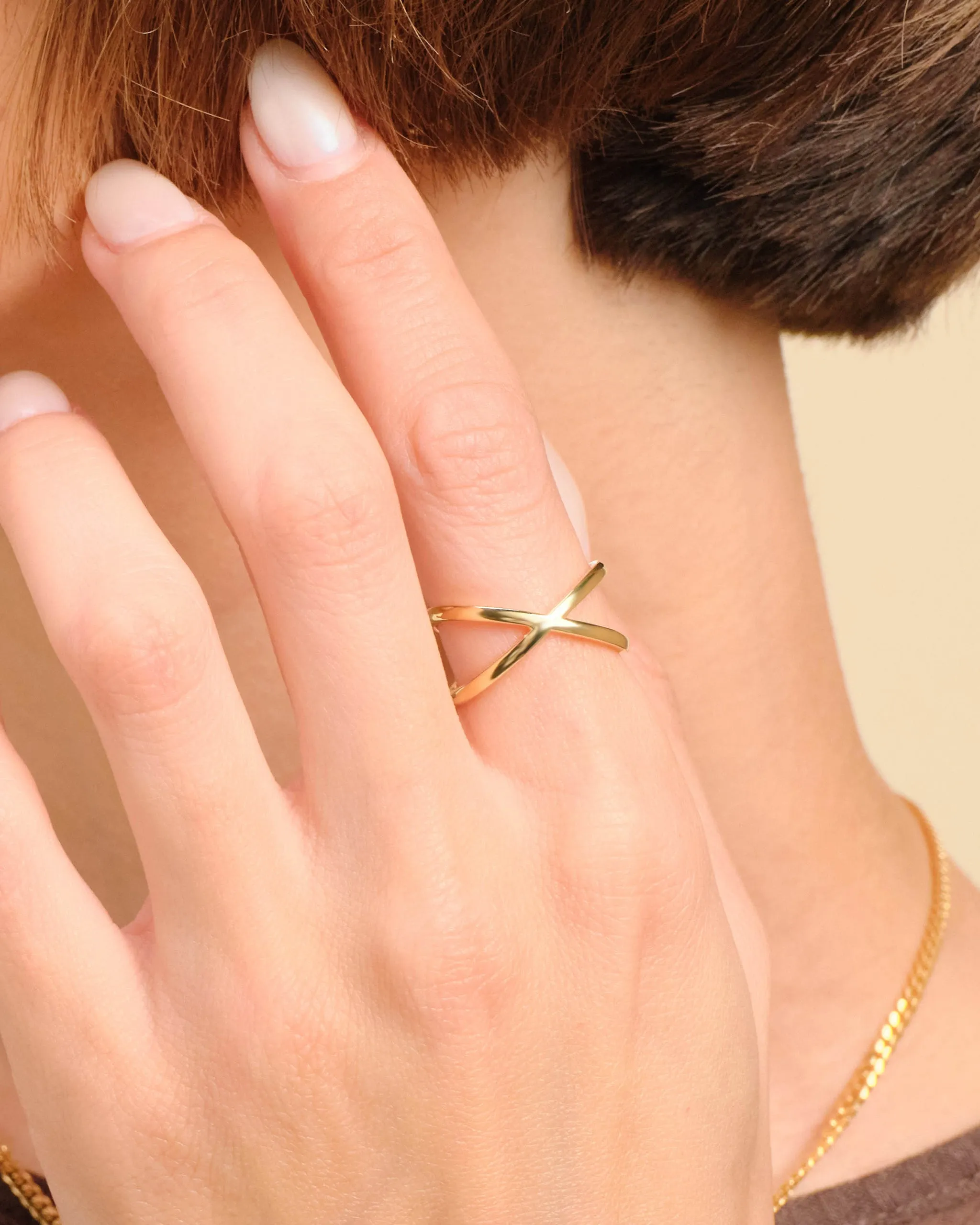 Women's Crossover Ring - Gold
