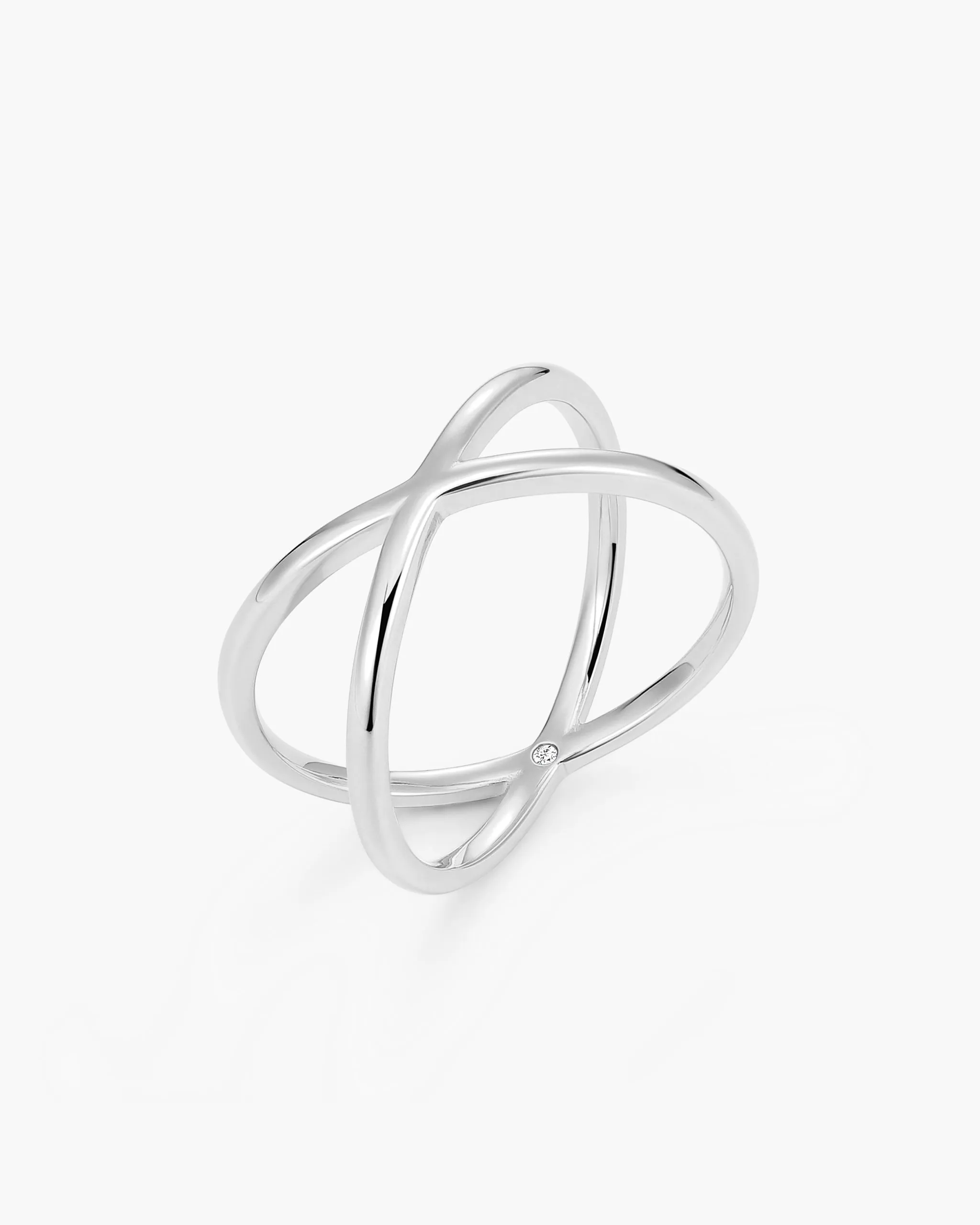 Women's Crossover Ring - Silver