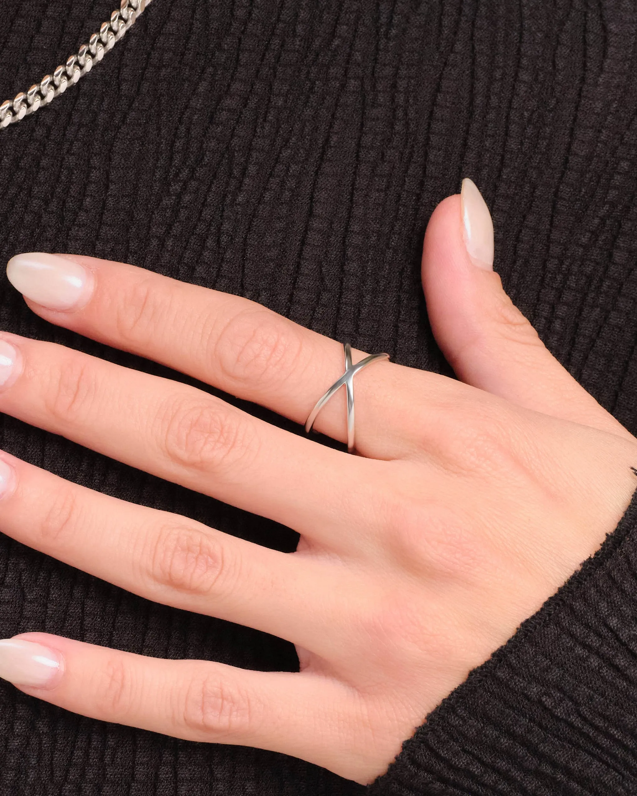 Women's Crossover Ring - Silver