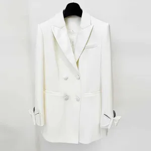 Women's Crystalized Bow Cuff Blazer Minidress