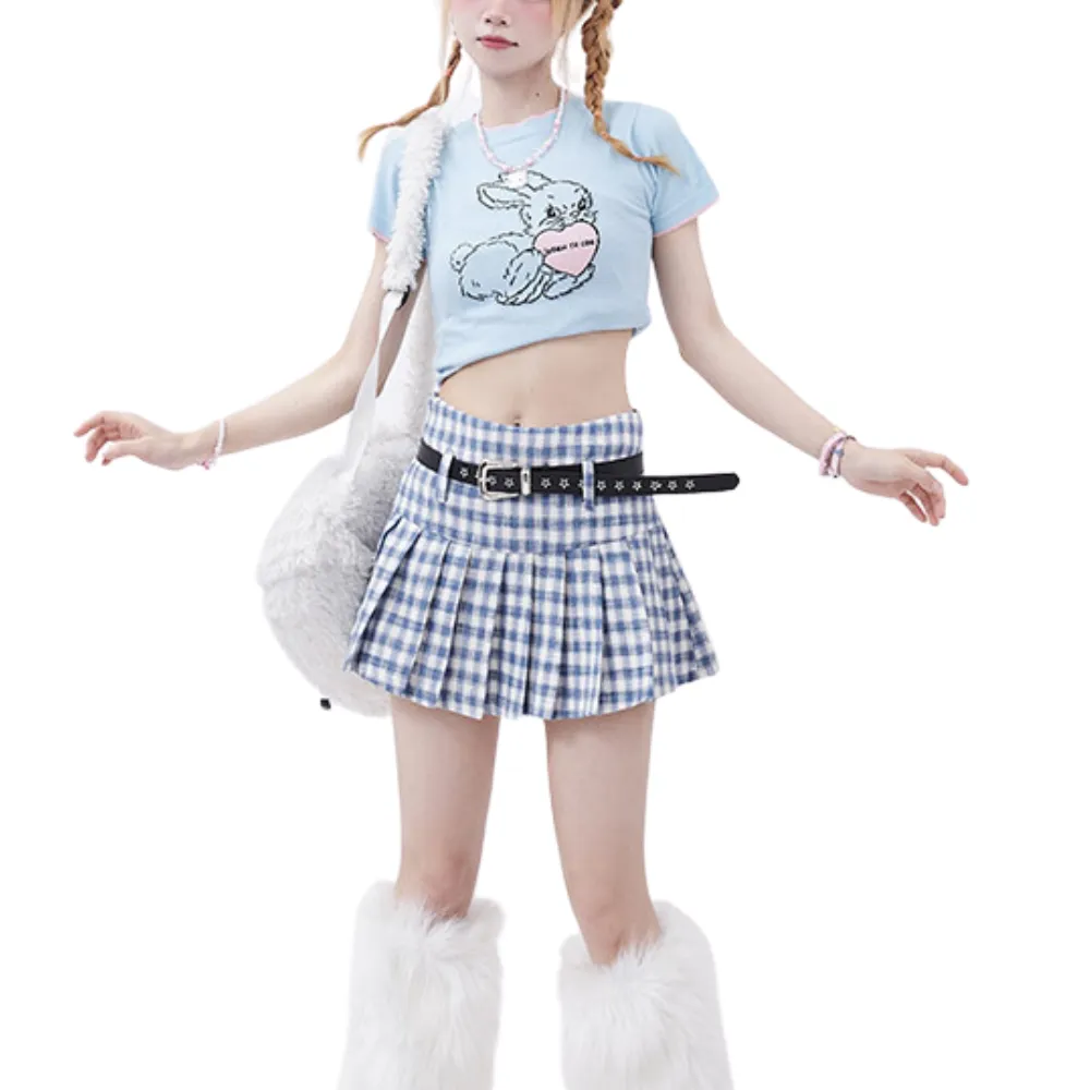 Women's Cute Rabbit Jacquard Cropped Top