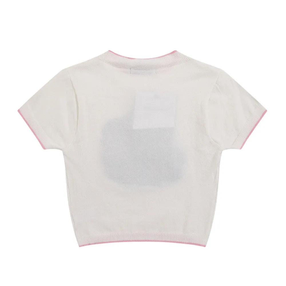 Women's Cute Rabbit Jacquard Cropped Top