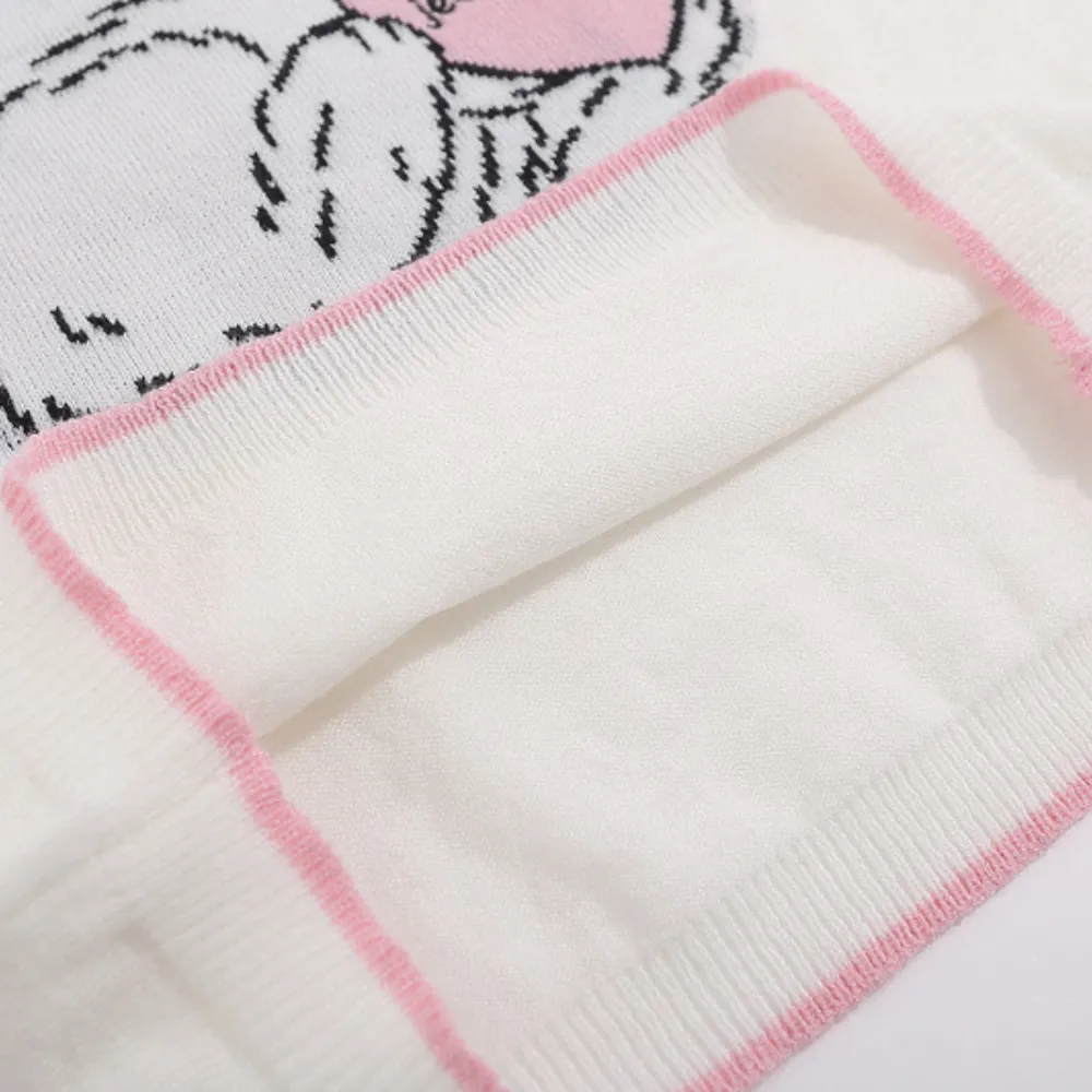 Women's Cute Rabbit Jacquard Cropped Top