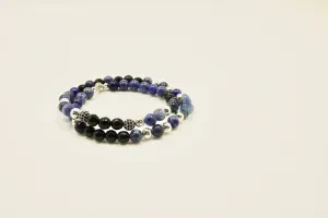 Women's Double Sodalite Beaded Bracelet