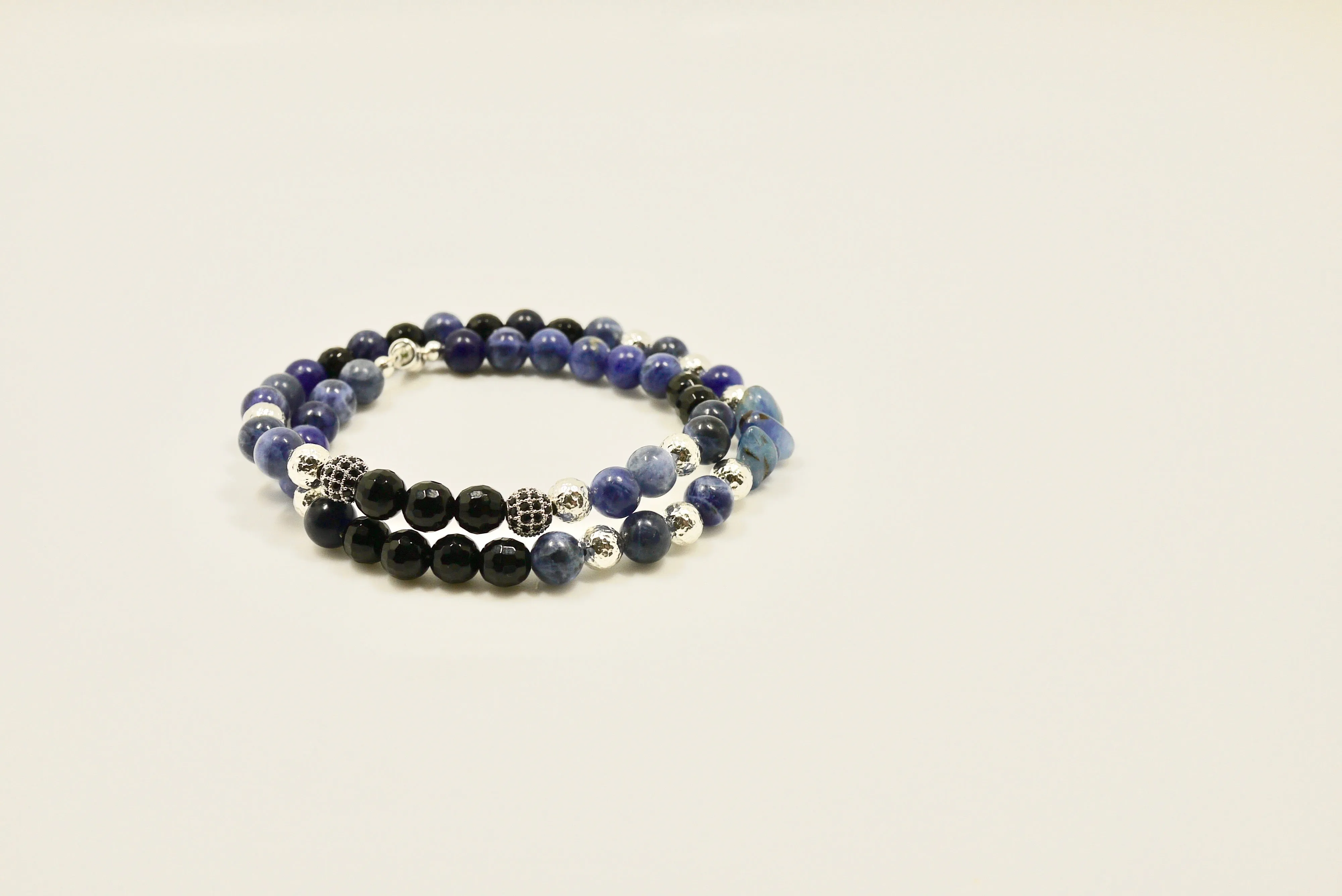 Women's Double Sodalite Beaded Bracelet
