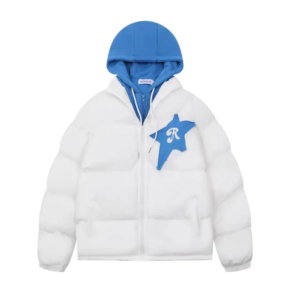 Women's Fake Two Piece Star Coat