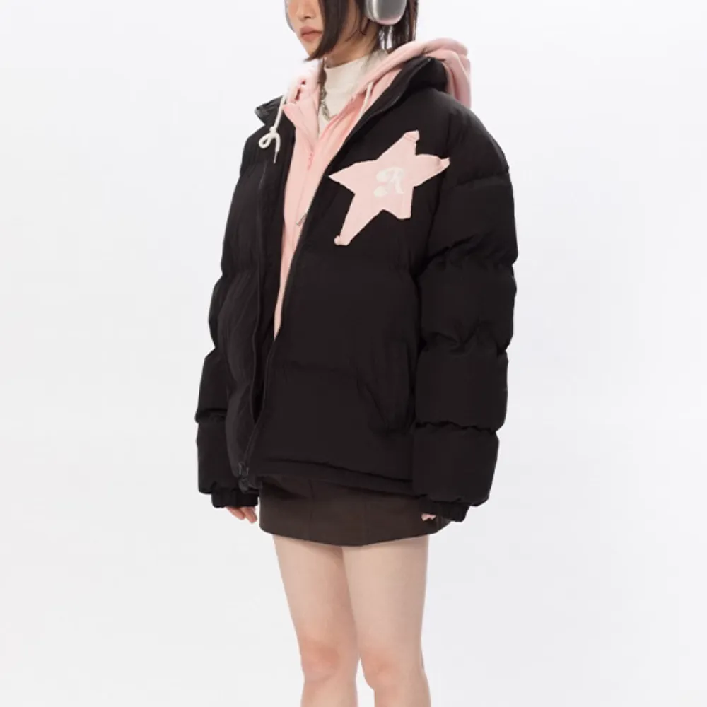 Women's Fake Two Piece Star Coat