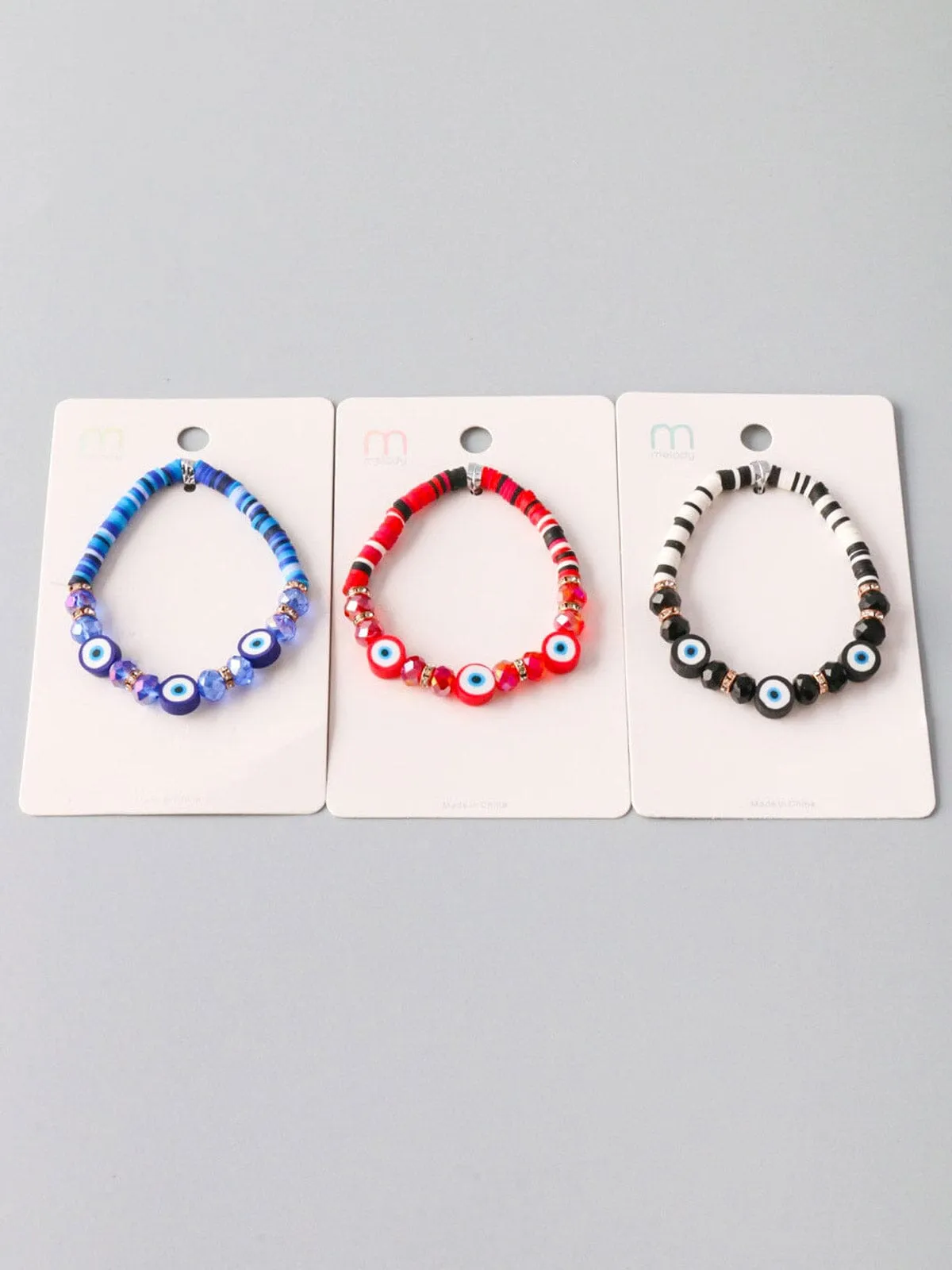 WOMEN'S FASHION ASSORTED COLORS EVIL EYE BRACELET