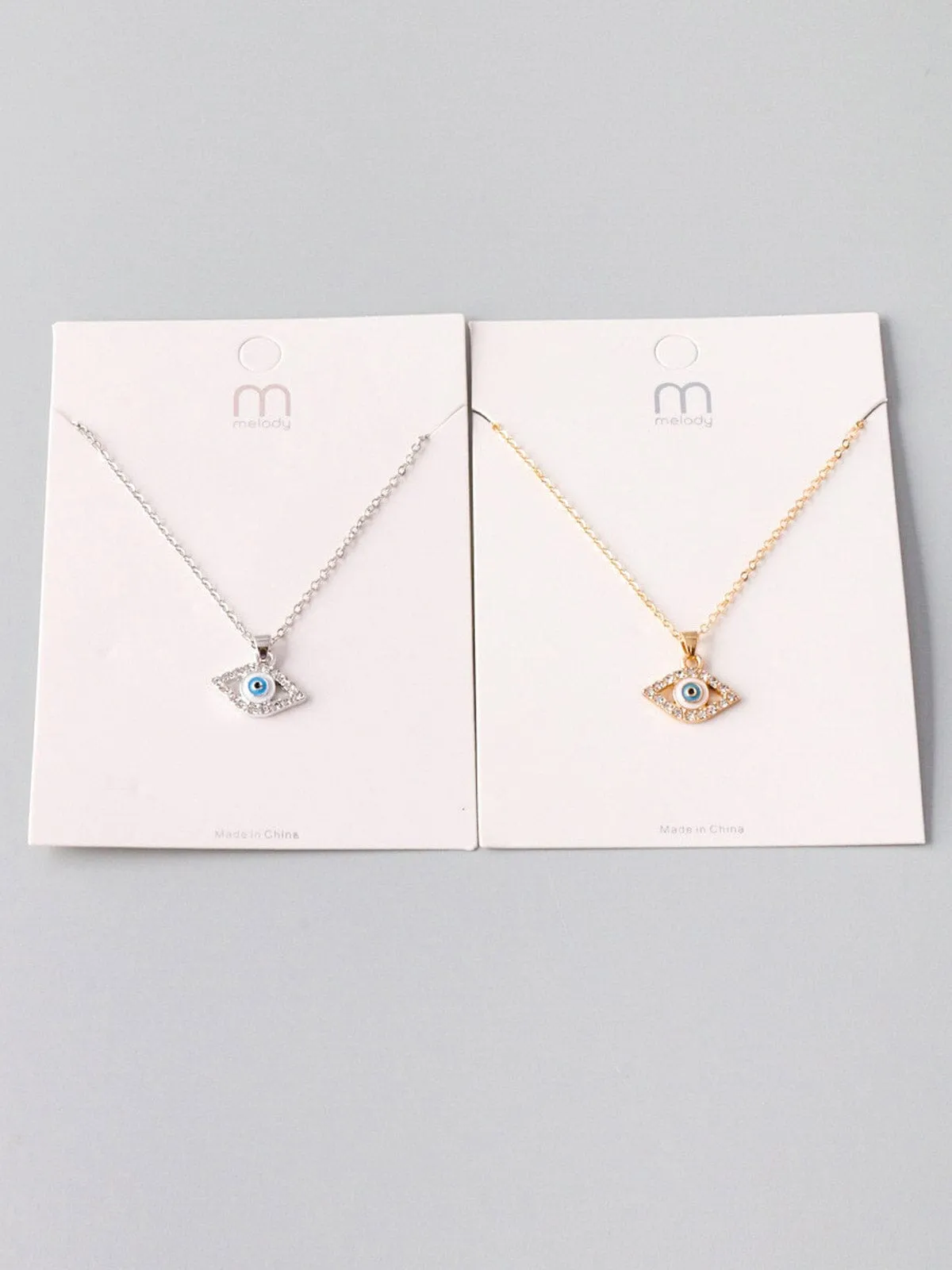 WOMEN'S GOLD & SILVER EVIL EYE NECKLACE