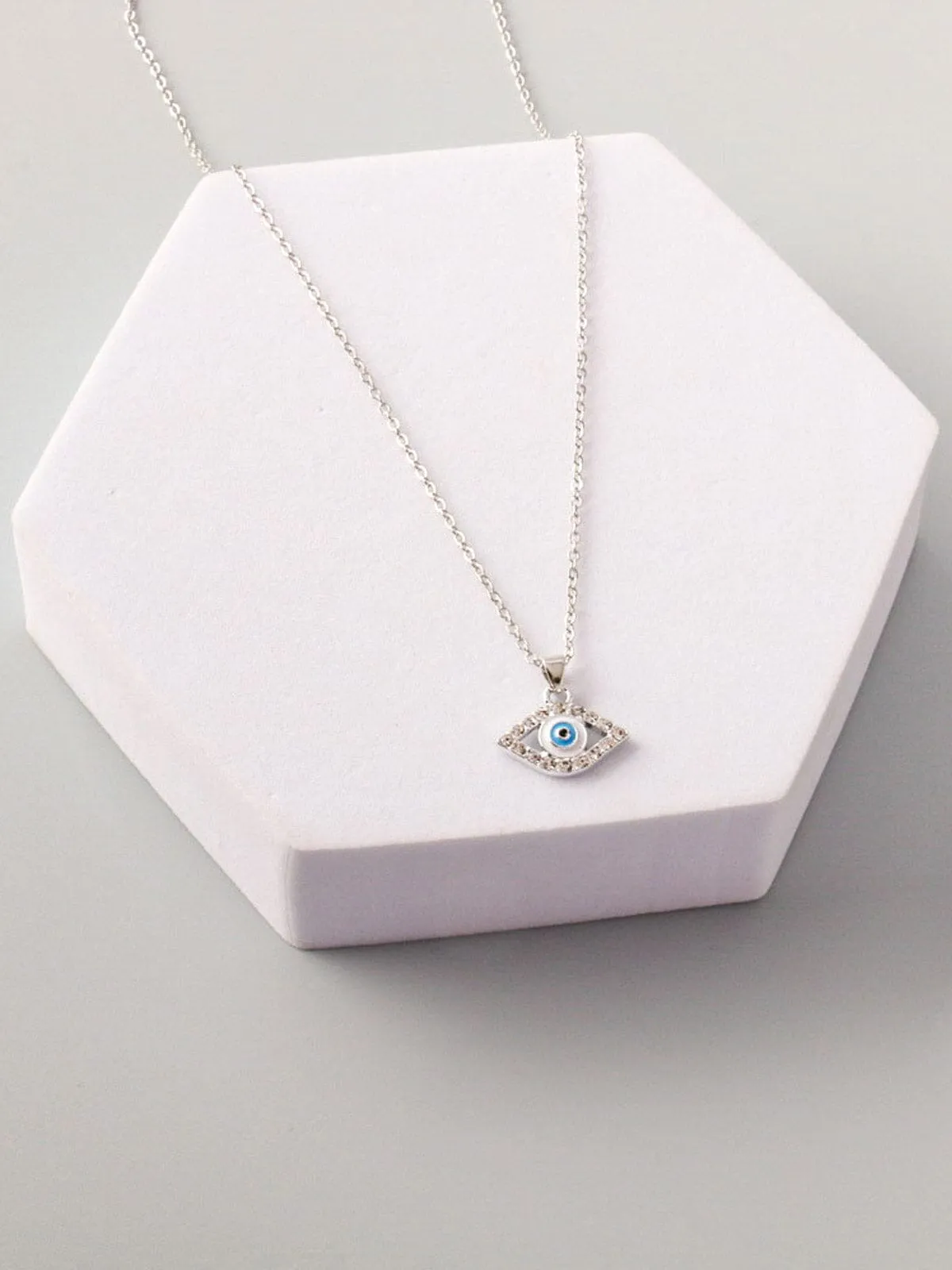 WOMEN'S GOLD & SILVER EVIL EYE NECKLACE