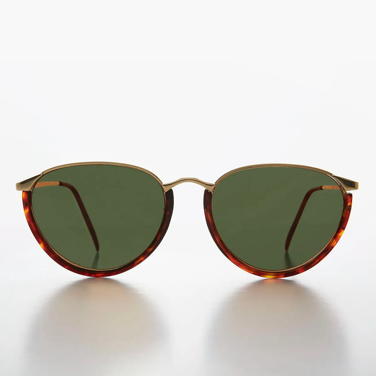 Women's Gold Brow Line 80s Vintage Sunglass - Roxie