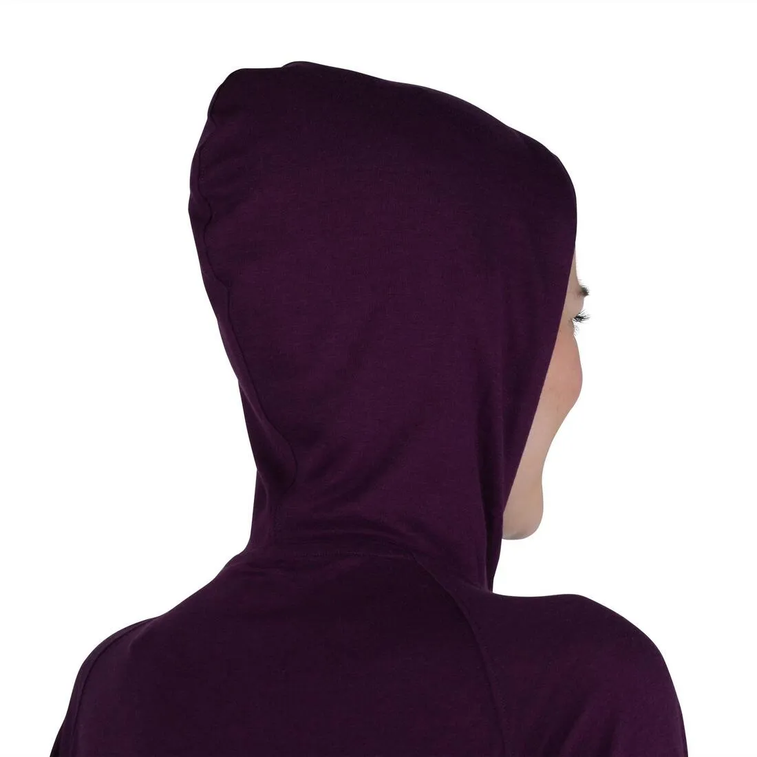 Women's Gym & Pilates Zip-Up Hooded Jacket - Burgundy