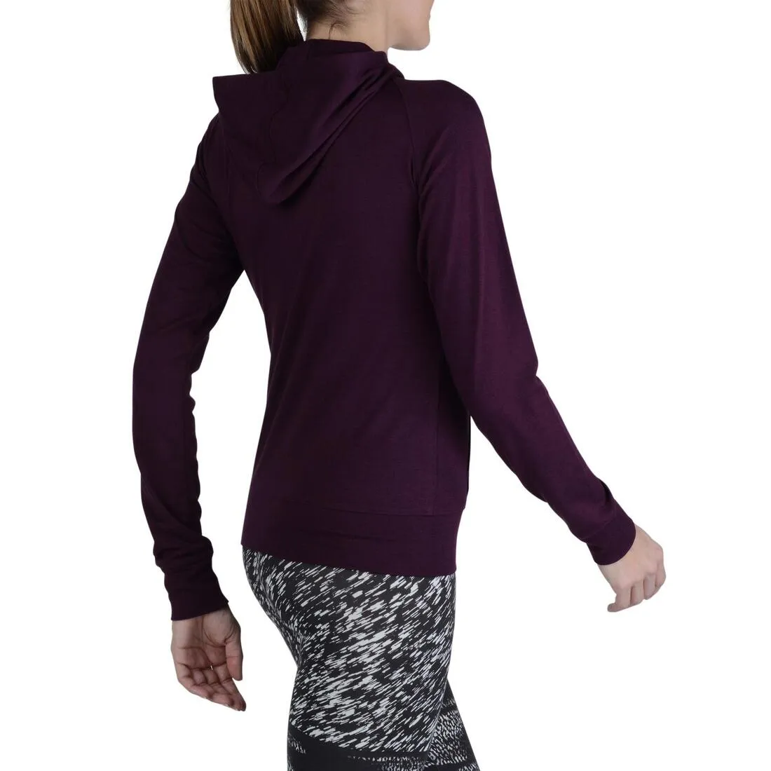 Women's Gym & Pilates Zip-Up Hooded Jacket - Burgundy