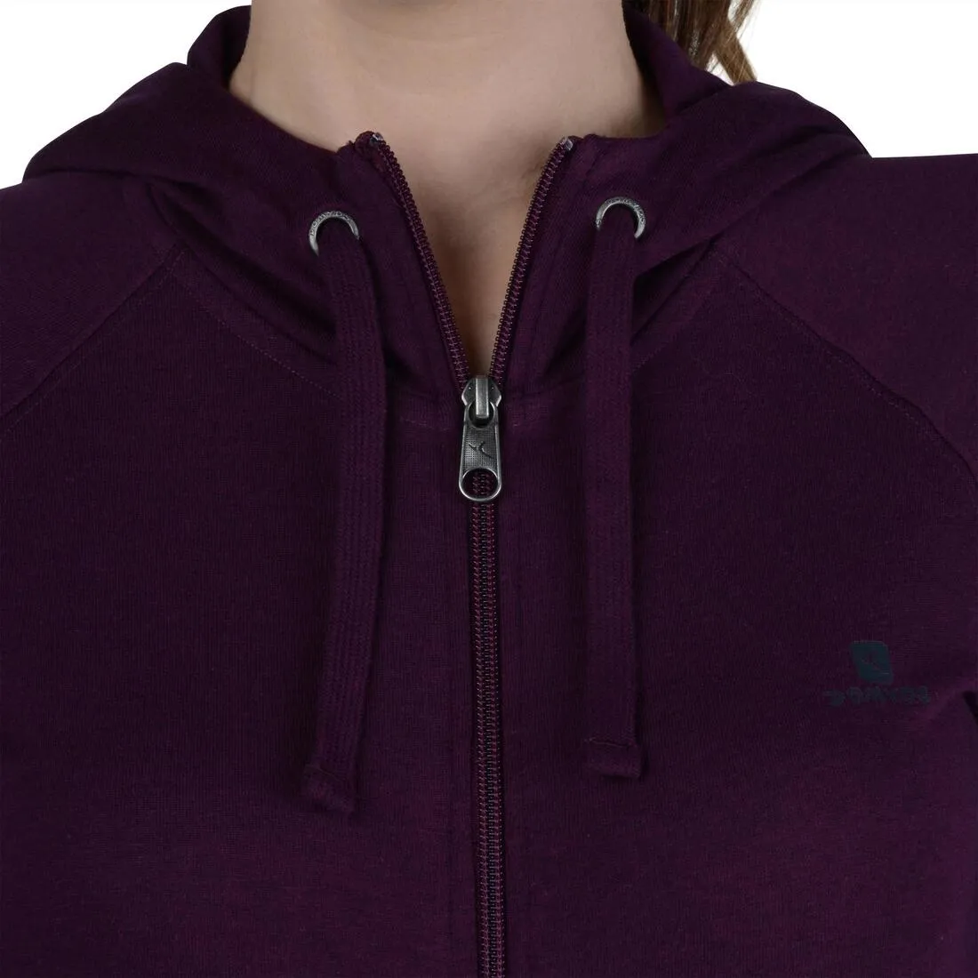 Women's Gym & Pilates Zip-Up Hooded Jacket - Burgundy