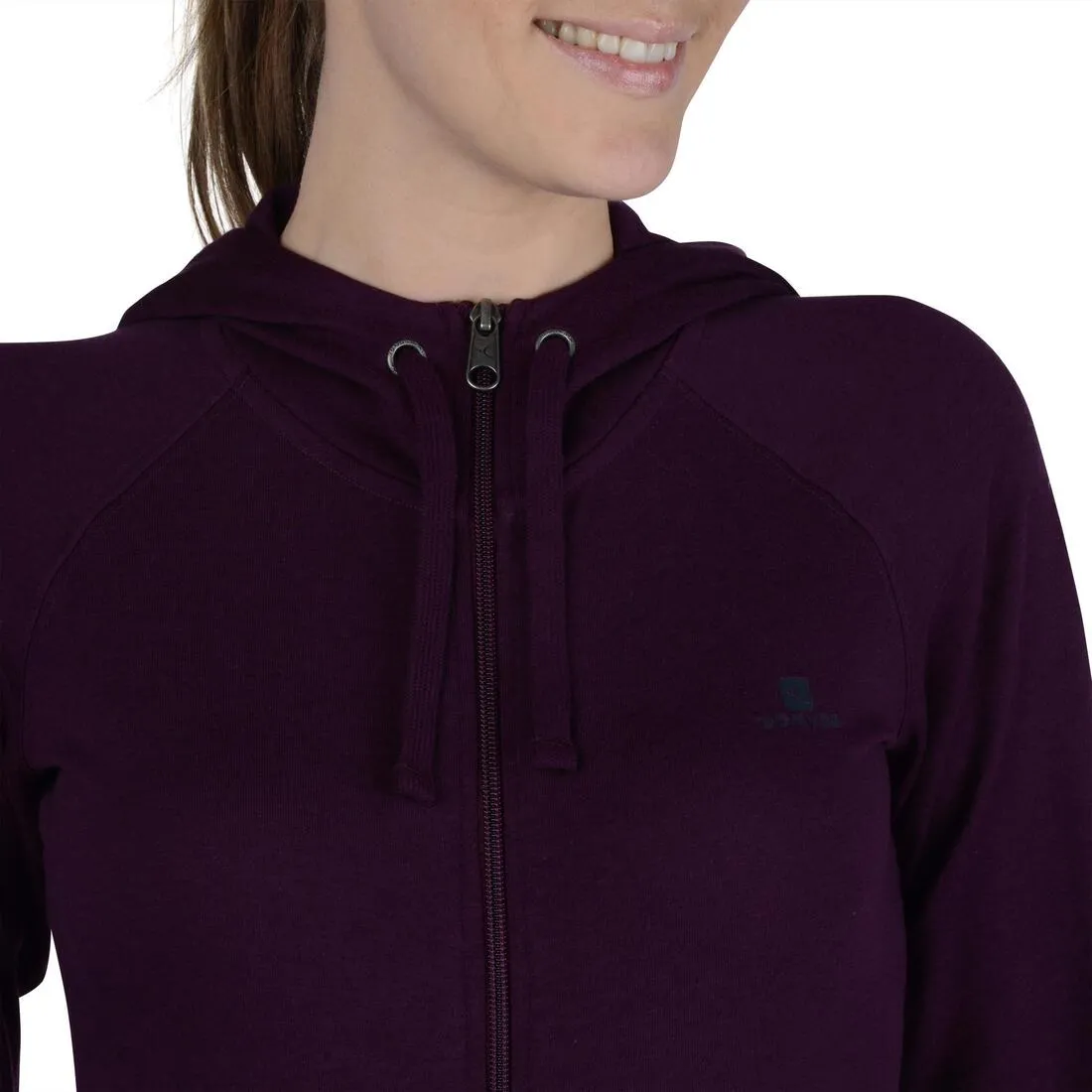 Women's Gym & Pilates Zip-Up Hooded Jacket - Burgundy