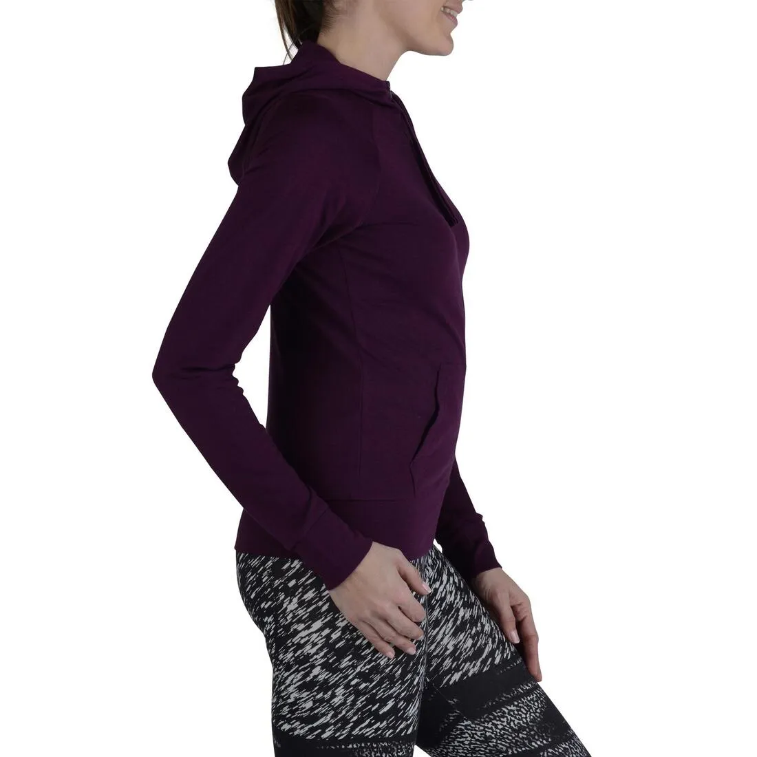 Women's Gym & Pilates Zip-Up Hooded Jacket - Burgundy