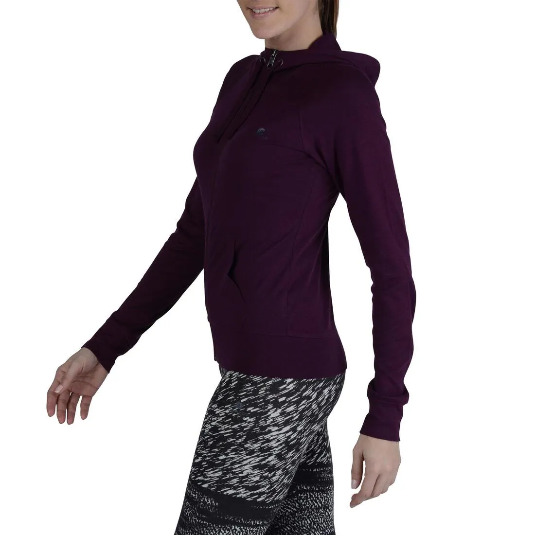 Women's Gym & Pilates Zip-Up Hooded Jacket - Burgundy