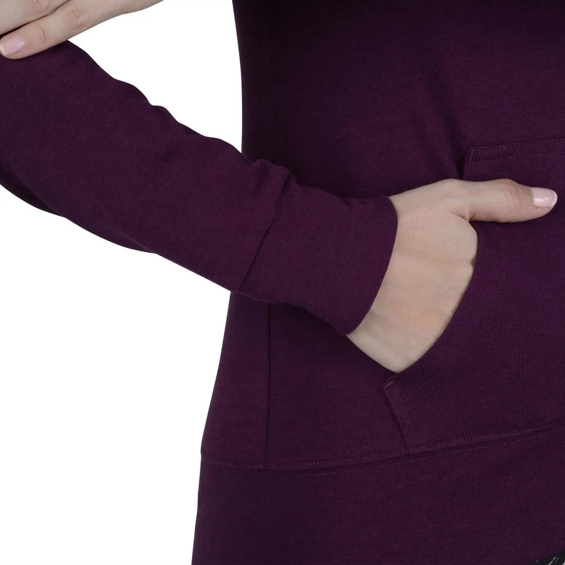 Women's Gym & Pilates Zip-Up Hooded Jacket - Burgundy