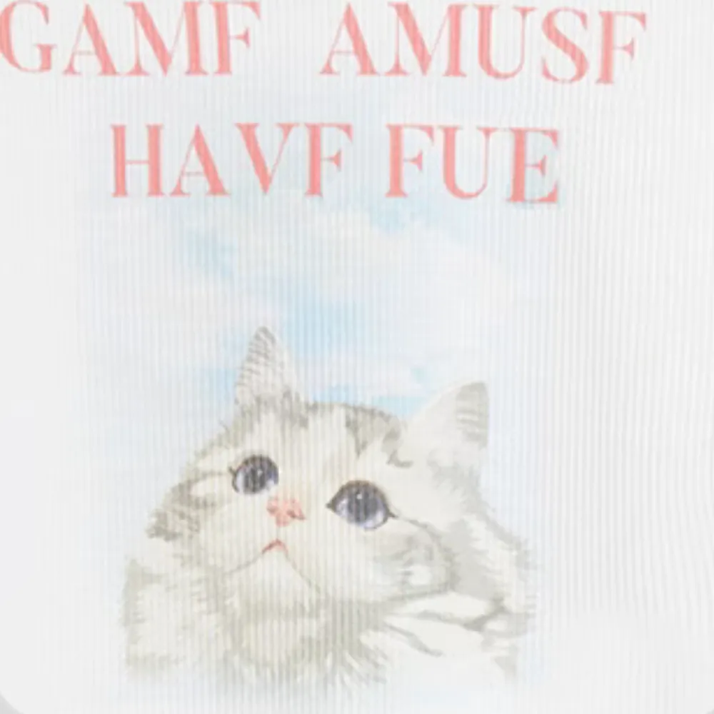 Women's Hot Girl Cat Print Long Sleeve Shirt