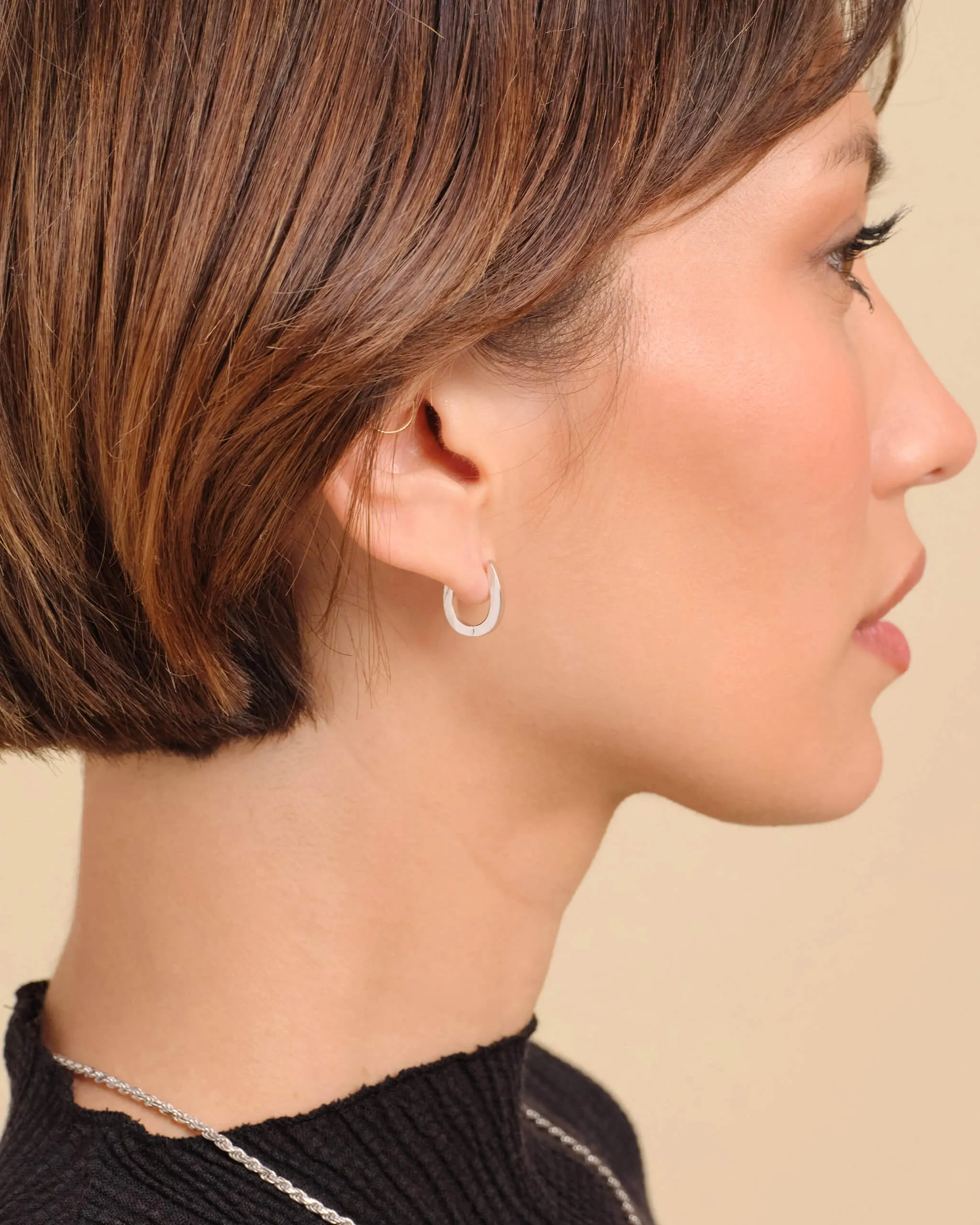Women's Huggie Earrings - Silver