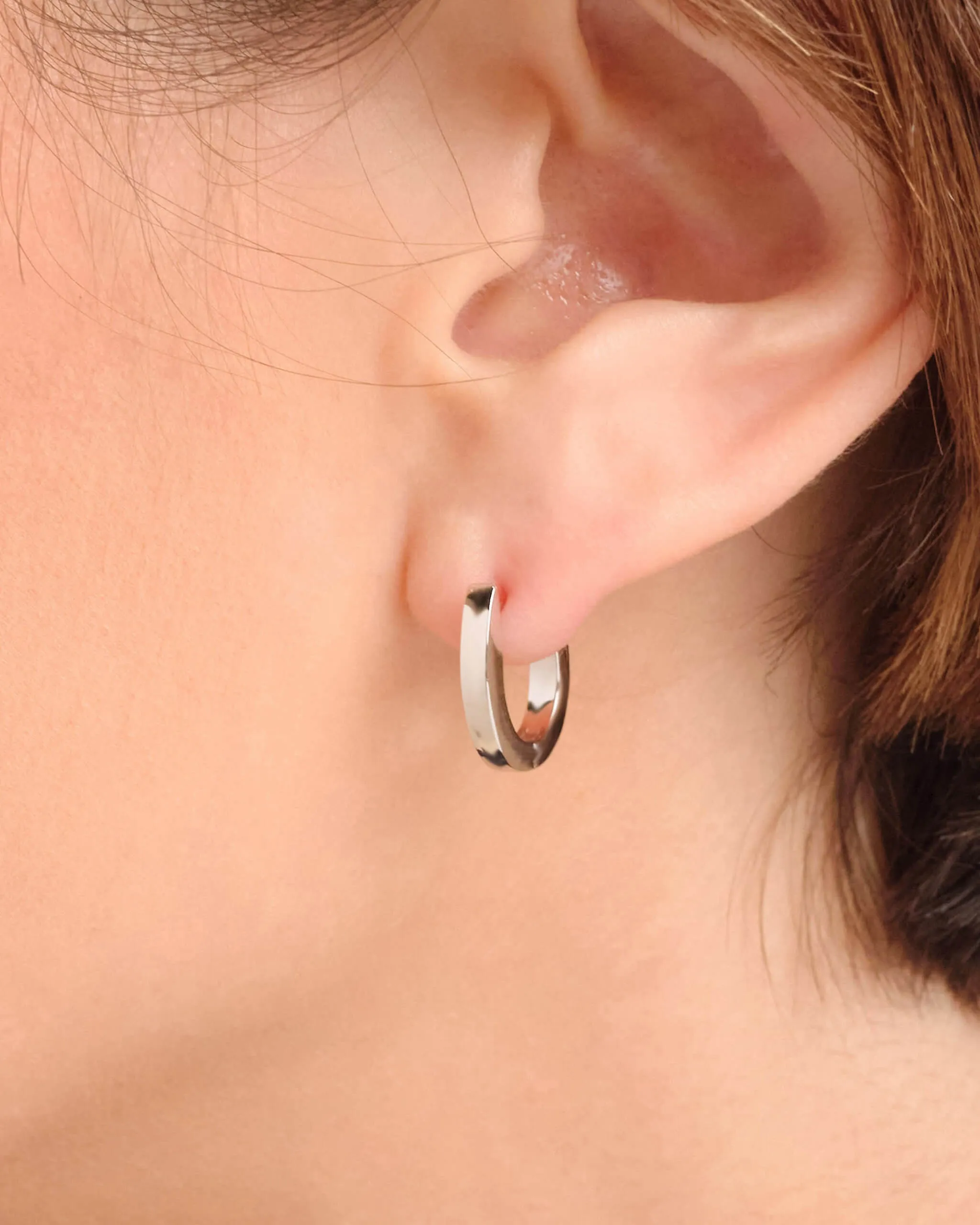 Women's Huggie Earrings - Silver
