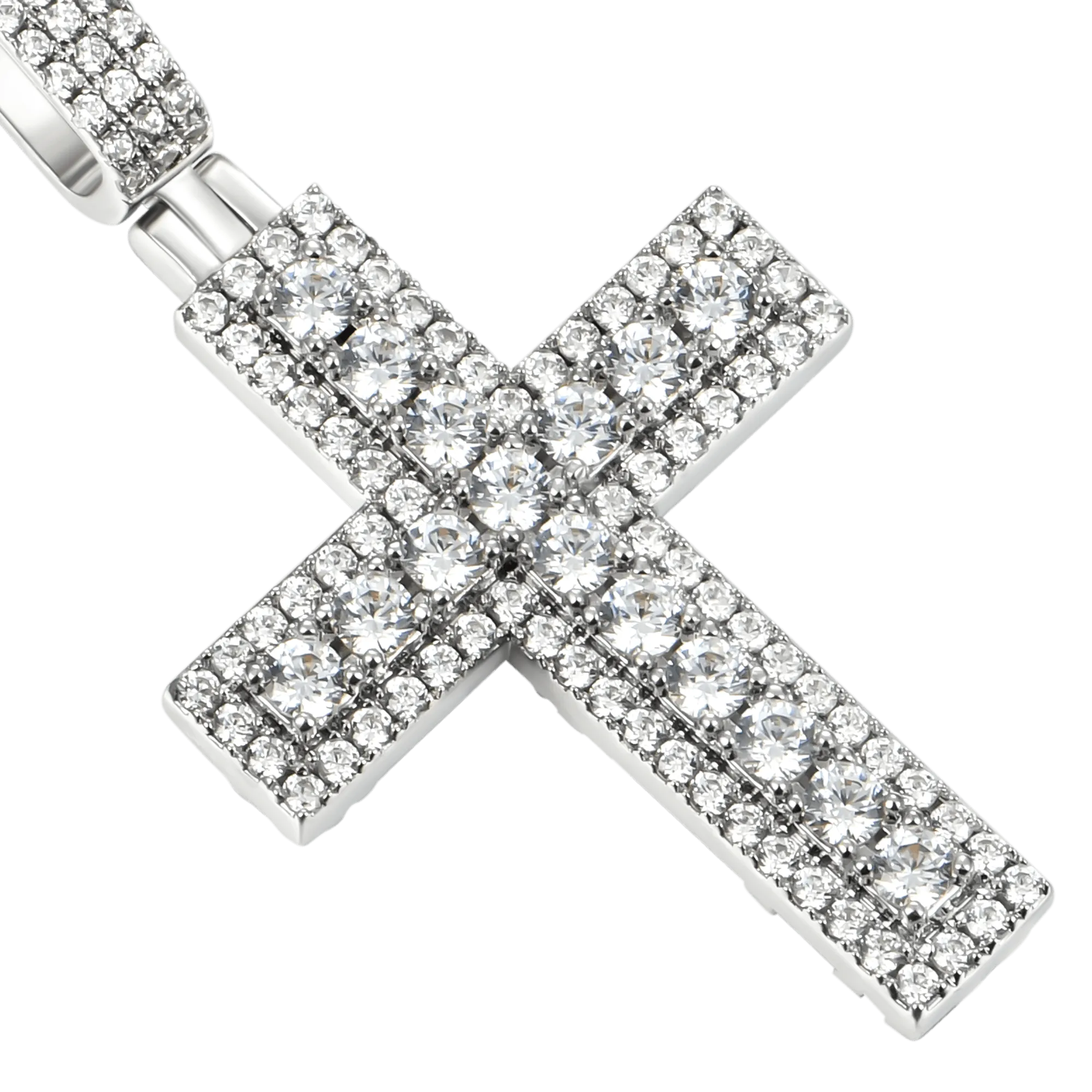 Women's Iced Double Layered Cross Pendant