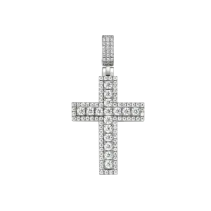 Women's Iced Double Layered Cross Pendant