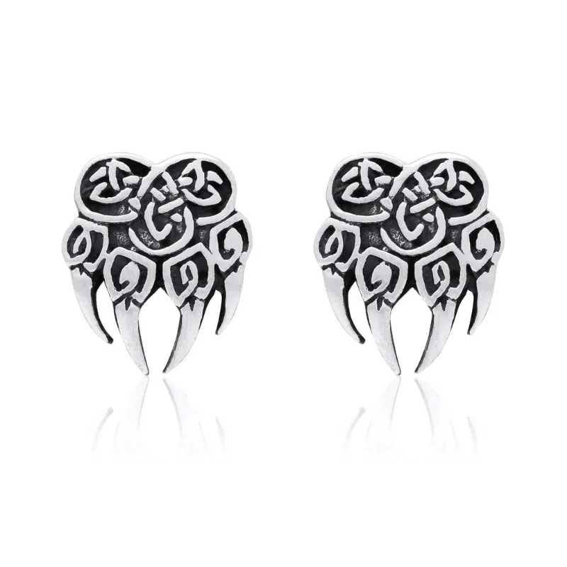 Women's jewelry set bear paw pendant, earrings and ring