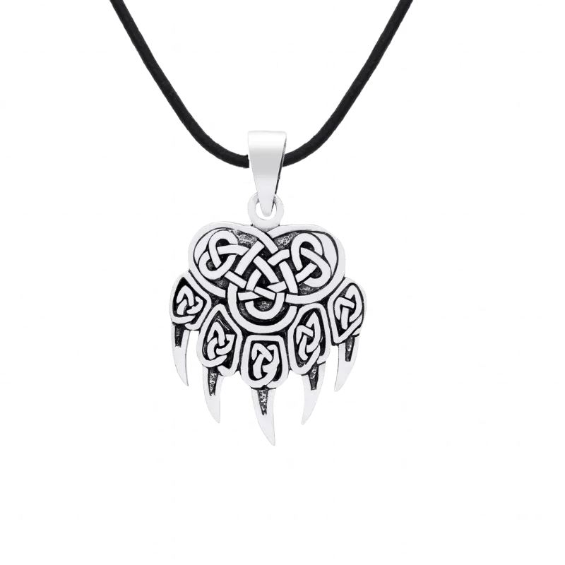 Women's jewelry set bear paw pendant, earrings and ring